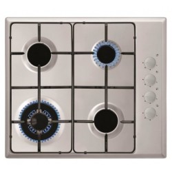 Encimera 4Fgos. 60cm. Inox  Natural