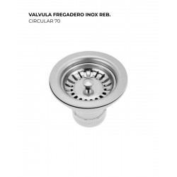 VALVULA FREGADERO INOX REB. CIRCULAR 70