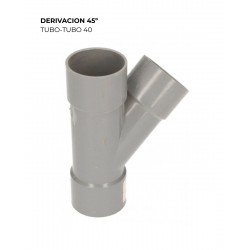 DERIVACION 45º TUBO-TUBO 40
