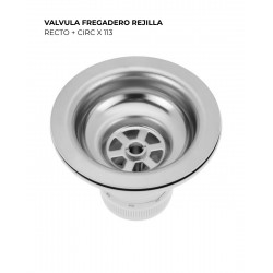 VALVULA FREGADERO REJILLA REBOSADERO RECTO + CIRC X 113