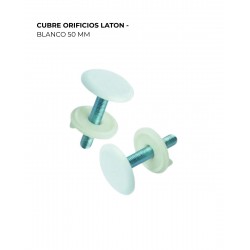 CUBRE ORIFICIOS LATON - BLANCO 50 MM