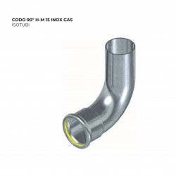 CODO 90º H-M 15 INOX GAS FIG.04 ISOTUBI