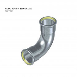 CODO 90º H-H 22 INOX GAS FIG.03 ISOTUBI
