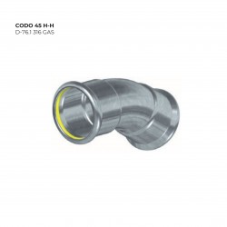 CODO FIG.05 45º H-H 35 INOX GAS