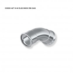 CODO 45º H-M D.22 INOX 316 GAS